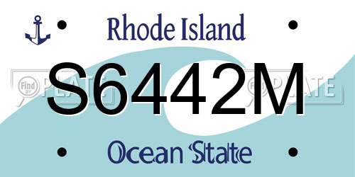 S6442M Rhode Island License Plate