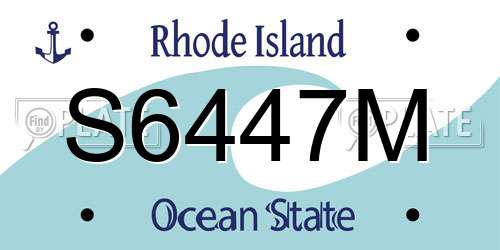 S6447M Rhode Island License Plate