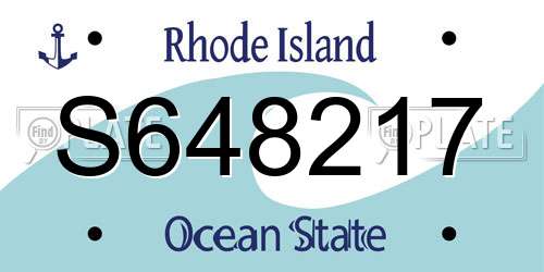 S648217 Rhode Island License Plate