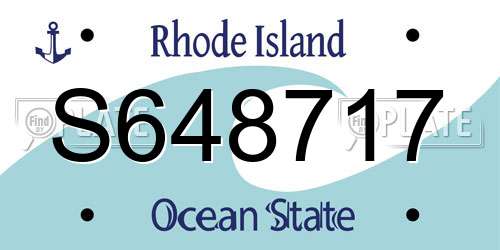 S648717 Rhode Island License Plate