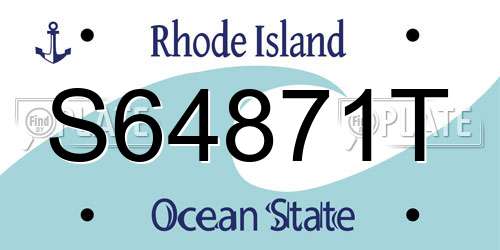 S64871T Rhode Island License Plate