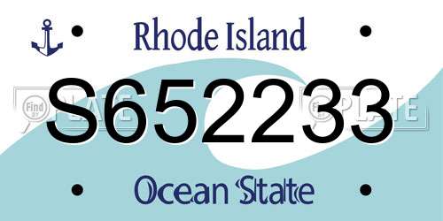 S652233 Rhode Island License Plate