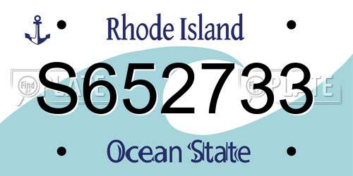 S652733 Rhode Island License Plate