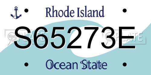 S65273E Rhode Island License Plate