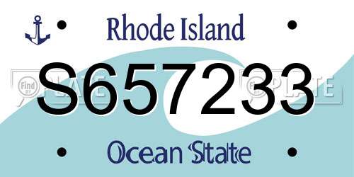 S657233 Rhode Island License Plate