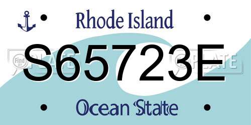 S65723E Rhode Island License Plate