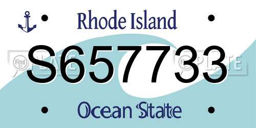S657733 Rhode Island License Plate