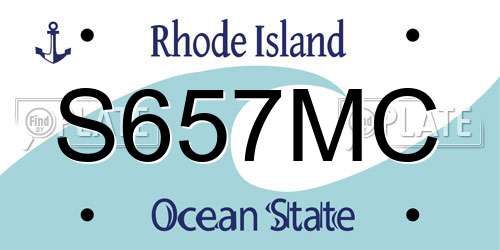 S657MC Rhode Island License Plate