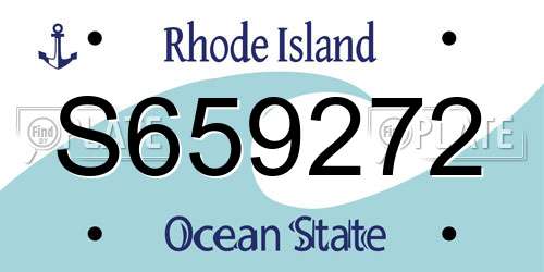 S659272 Rhode Island License Plate
