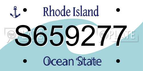 S659277 Rhode Island License Plate