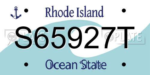 S65927T Rhode Island License Plate