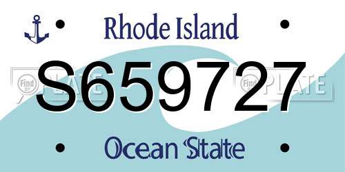 S659727 Rhode Island License Plate