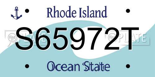 S65972T Rhode Island License Plate