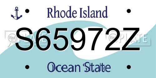 S65972Z Rhode Island License Plate
