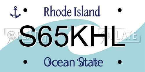 S65KHL Rhode Island License Plate