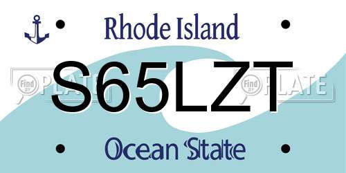 S65LZT Rhode Island License Plate