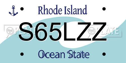S65LZZ Rhode Island License Plate