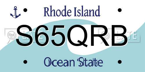 S65QRB Rhode Island License Plate