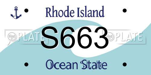 S663 Rhode Island License Plate