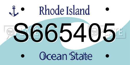 S665405 Rhode Island License Plate