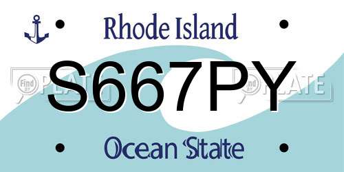 S667PY Rhode Island License Plate