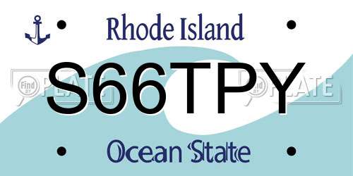 S66TPY Rhode Island License Plate