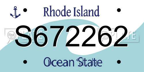 S672262 Rhode Island License Plate