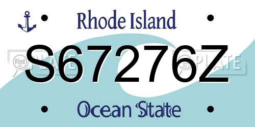 S67276Z Rhode Island License Plate