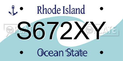 S672XY Rhode Island License Plate