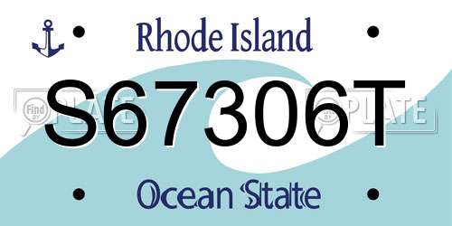 S67306T Rhode Island License Plate