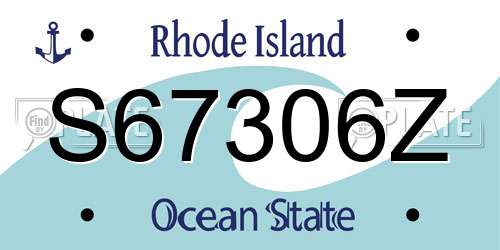 S67306Z Rhode Island License Plate