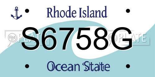S6758G Rhode Island License Plate