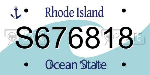 S676818 Rhode Island License Plate