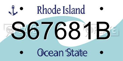 S67681B Rhode Island License Plate
