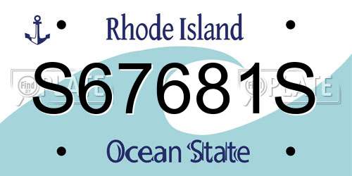 S67681S Rhode Island License Plate
