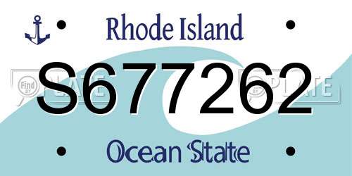 S677262 Rhode Island License Plate