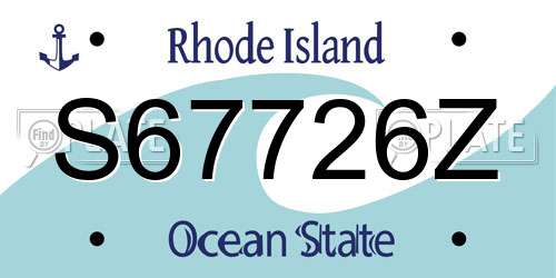 S67726Z Rhode Island License Plate