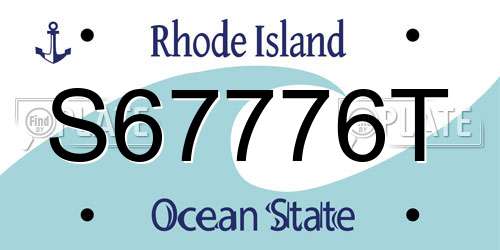 S67776T Rhode Island License Plate