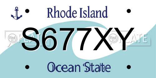 S677XY Rhode Island License Plate