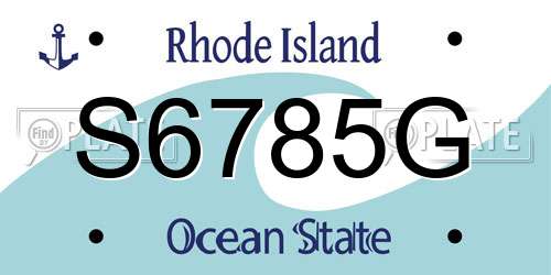 S6785G Rhode Island License Plate