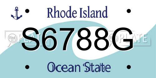S6788G Rhode Island License Plate