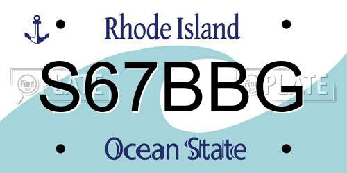 S67BBG Rhode Island License Plate