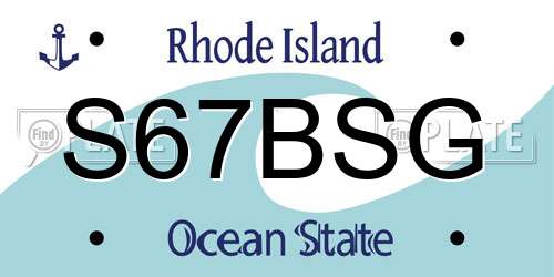 S67BSG Rhode Island License Plate