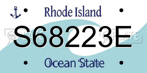 S68223E Rhode Island License Plate