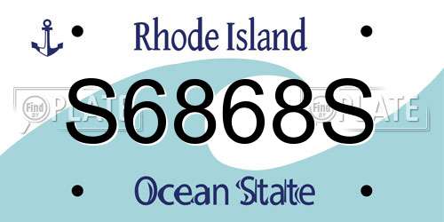 S6868S Rhode Island License Plate