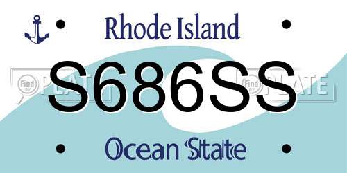 S686SS Rhode Island License Plate