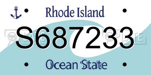 S687233 Rhode Island License Plate