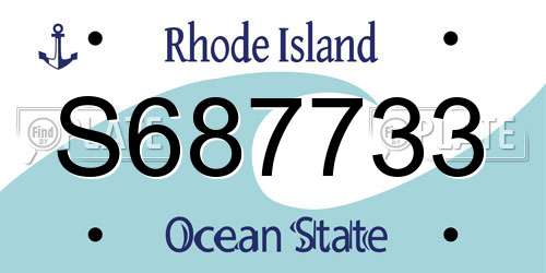 S687733 Rhode Island License Plate