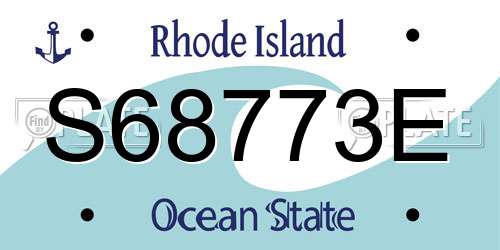 S68773E Rhode Island License Plate