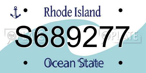 S689277 Rhode Island License Plate